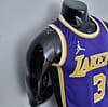 75th Anniversary Davis #3 Los Angeles Lakers Jordan Purple NBA Jersey - Image 4