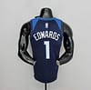 75th Anniversary Minnesota Timberwolves Edwards #1 Royal Blue NBA Jersey - Image 4
