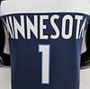 75th Anniversary Minnesota Timberwolves Edwards #1 Royal Blue NBA Jersey - Image 8