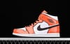 Air Jordan 1 Mid lacquered leather white orange Zhongbang basketball shoes DD6834-802