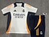 24/25 Kids Real Madrid White Short Sleeve Jersey+Shorts - Image 2