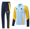 24/25 Real Madrid Light Blue/Yellow Full Zipper Jacket +Long Pants
