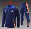 24/25 Kids Juventus Navy Half Zipper Jacket+Long Pants