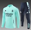 24/25 Real Madrid Lake Blue Half Zipper Jacket+Long Pants