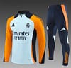 24/25 Real Madrid Light Blue/Orange Half Zipper Jacket+Long Pants