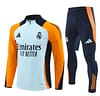 24/25 Real Madrid Light Blue/Orange Half Zipper Jacket+Long Pants - Image 17