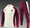 24/25 Kids Bayern Munich Light Yellow/Wine Half Zipper Jacket+Long Pants