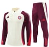 24/25 Kids Bayern Munich Light Yellow/Wine Half Zipper Jacket+Long Pants - Image 17