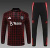 24/25 Manchester United Black/Red Special Half Zipper Jacket+Long Pants - Image 18