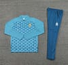 24/25 Olympique Marseille Blue Grid Half Zipper Jacket+Long Pants - Image 13