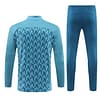 24/25 Olympique Marseille Blue Grid Half Zipper Jacket+Long Pants - Image 15