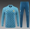 24/25 Olympique Marseille Blue Grid Half Zipper Jacket+Long Pants - Image 17