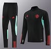 23/24 Manchester United Black Half Zipper Jacket+Pants - Image 6