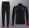 23/24 Manchester United Black Half Zipper Jacket+Pants - Image 7