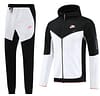 2023 Nike White Black Full Zipper Hoodie Jacket +Pants