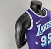 2022 75th Anniversary TOSCANO #95 Los Angeles Lakers City Edition Purple NBA Jersey - Image 3