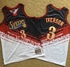 Men's Allen Iverson Black And White Retro Classic Team Jersey