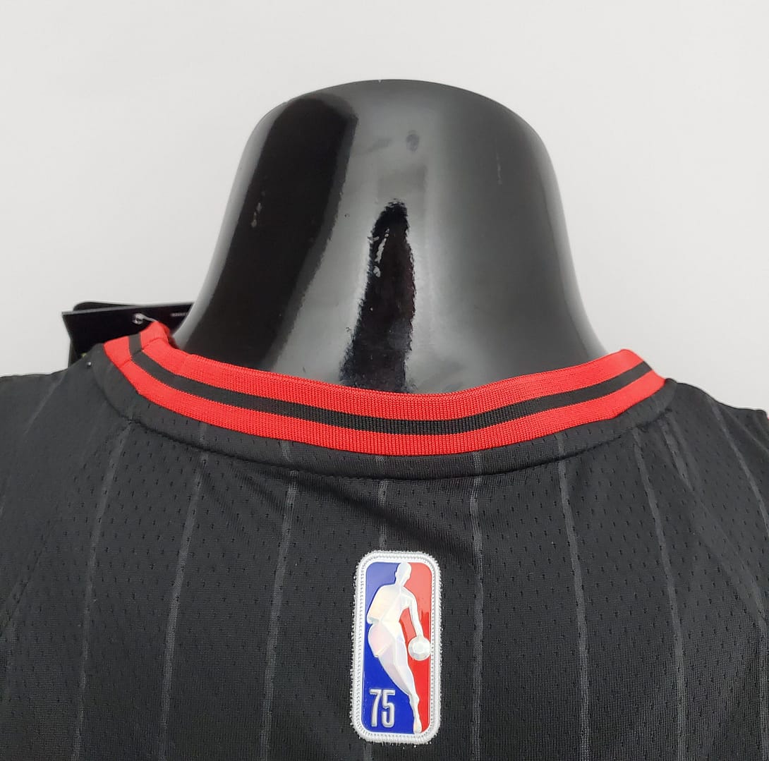 75th Anniversary Rose #1 Bulls Flyers Black NBA Jersey - Image 6