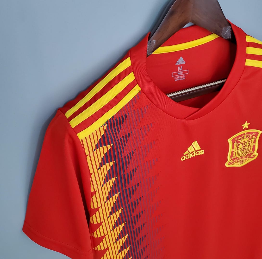 Retro Spain 2018 home Soccer Jersey - Image 4