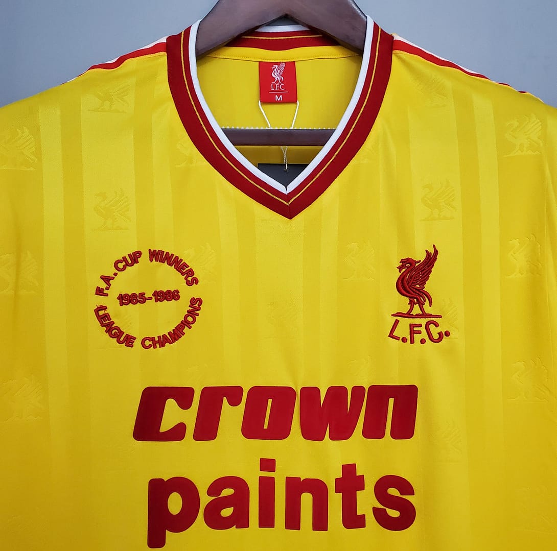 Retro 85/86 Liverpool away yellow Soccer Jersey - Image 7