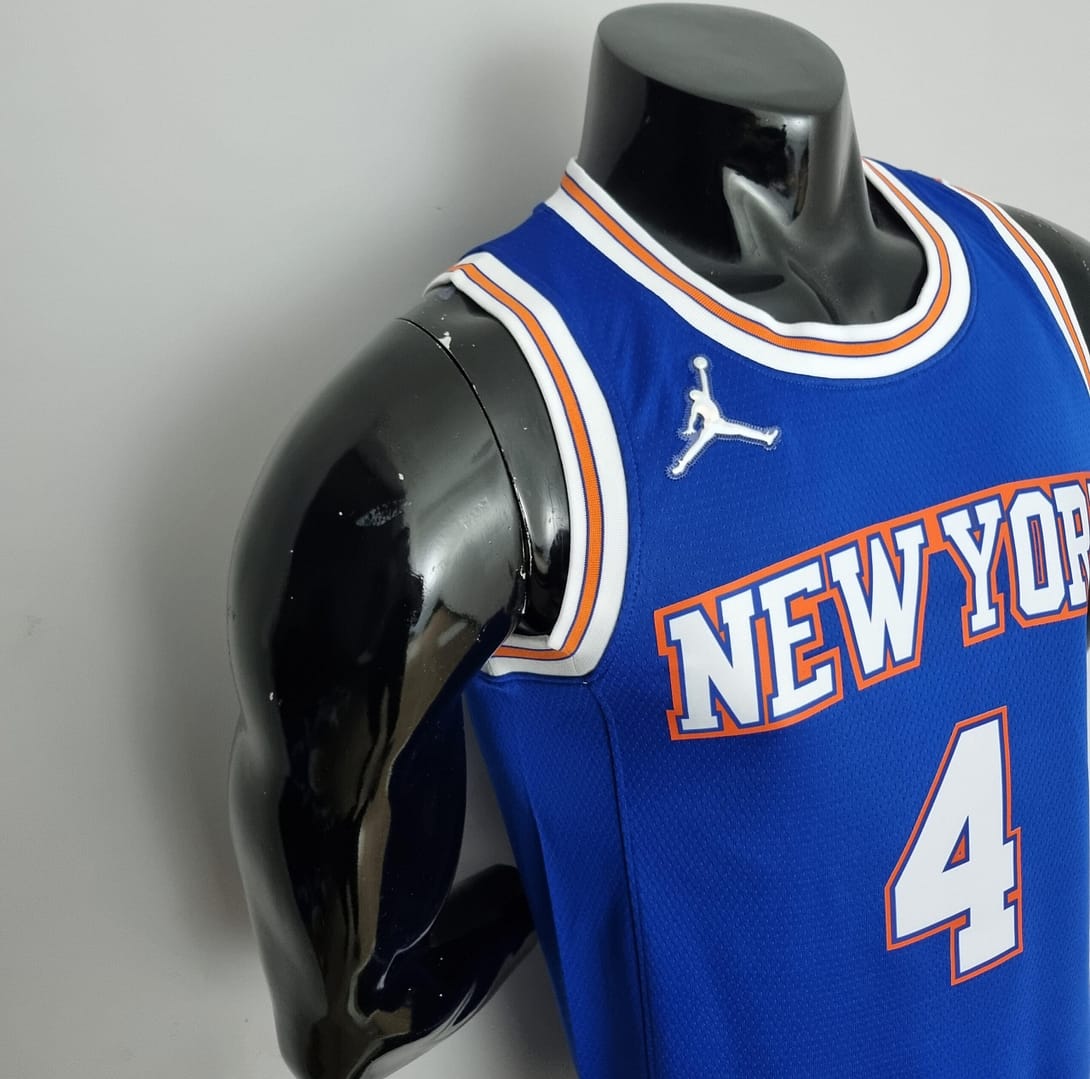 75th Anniversary Ross #4 New York Knicks Jordan Limited Blue NBA Jersey - Image 6