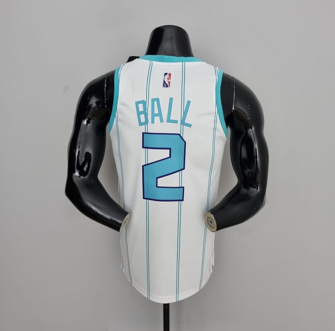 75th Anniversary Ball #2 Charlotte Hornets White NBA Jersey - Image 4