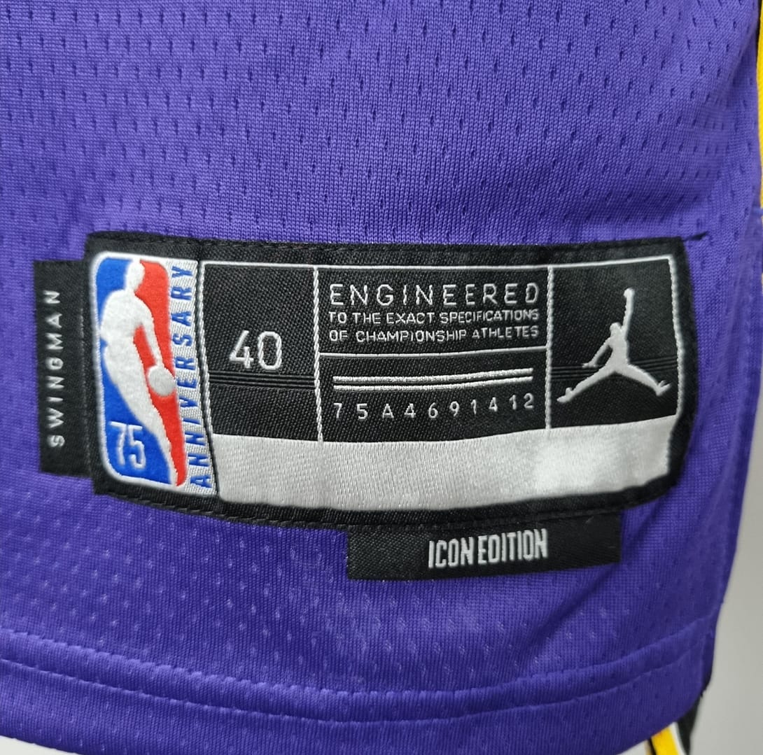 75th Anniversary Anthony #7 Los Angeles Lakers Jordan Purple NBA Jersey - Image 10