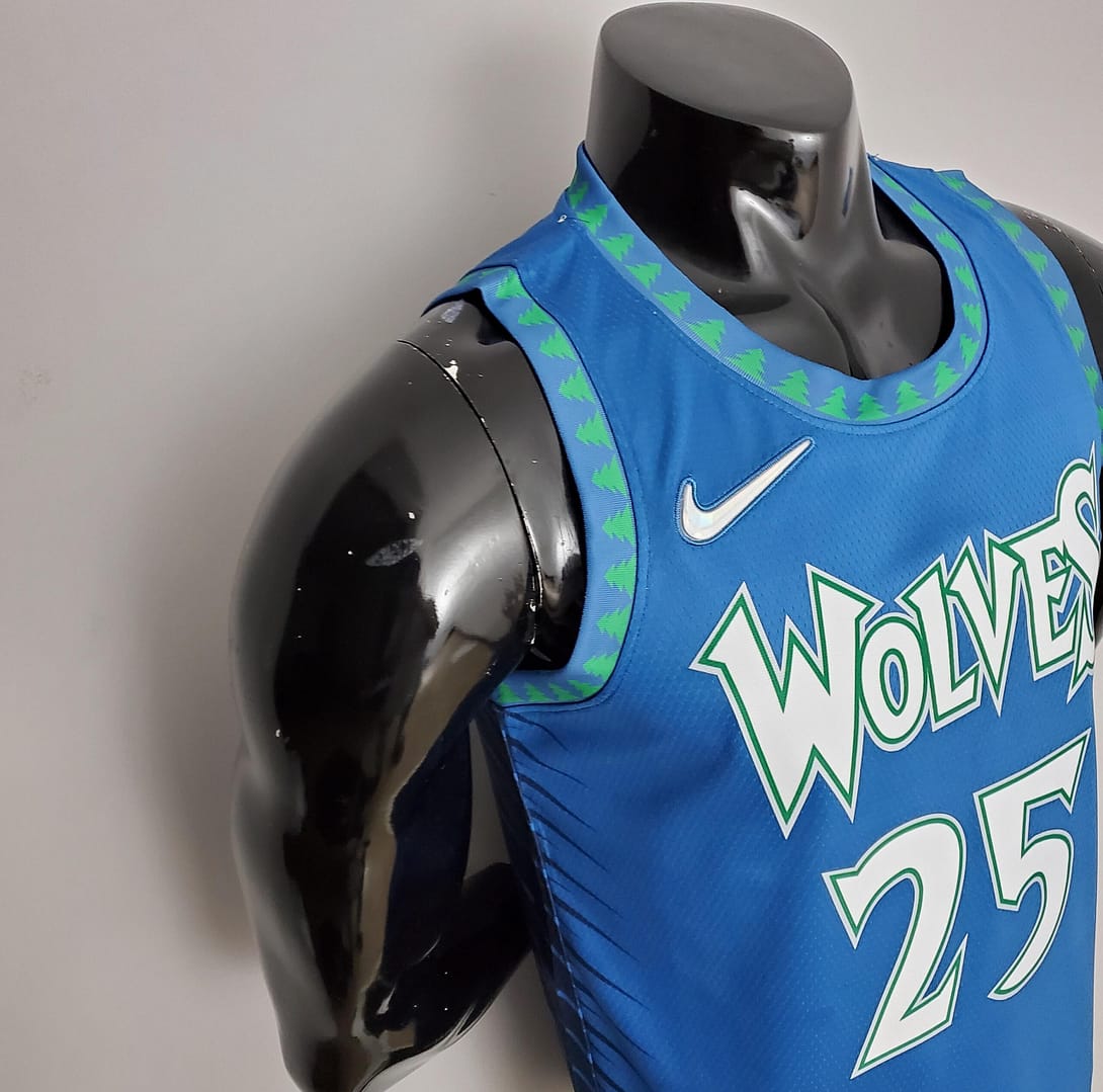 75th Anniversary 2202 Season ROSE#25 Minnesota Timberwolves City Edition Blue NBA Jersey - Image 5