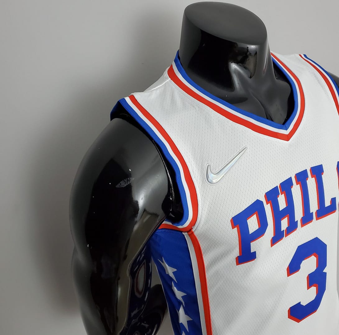 75th Anniversary Philadelphia 76ers IVERSON#3 White NBA Jersey - Image 4