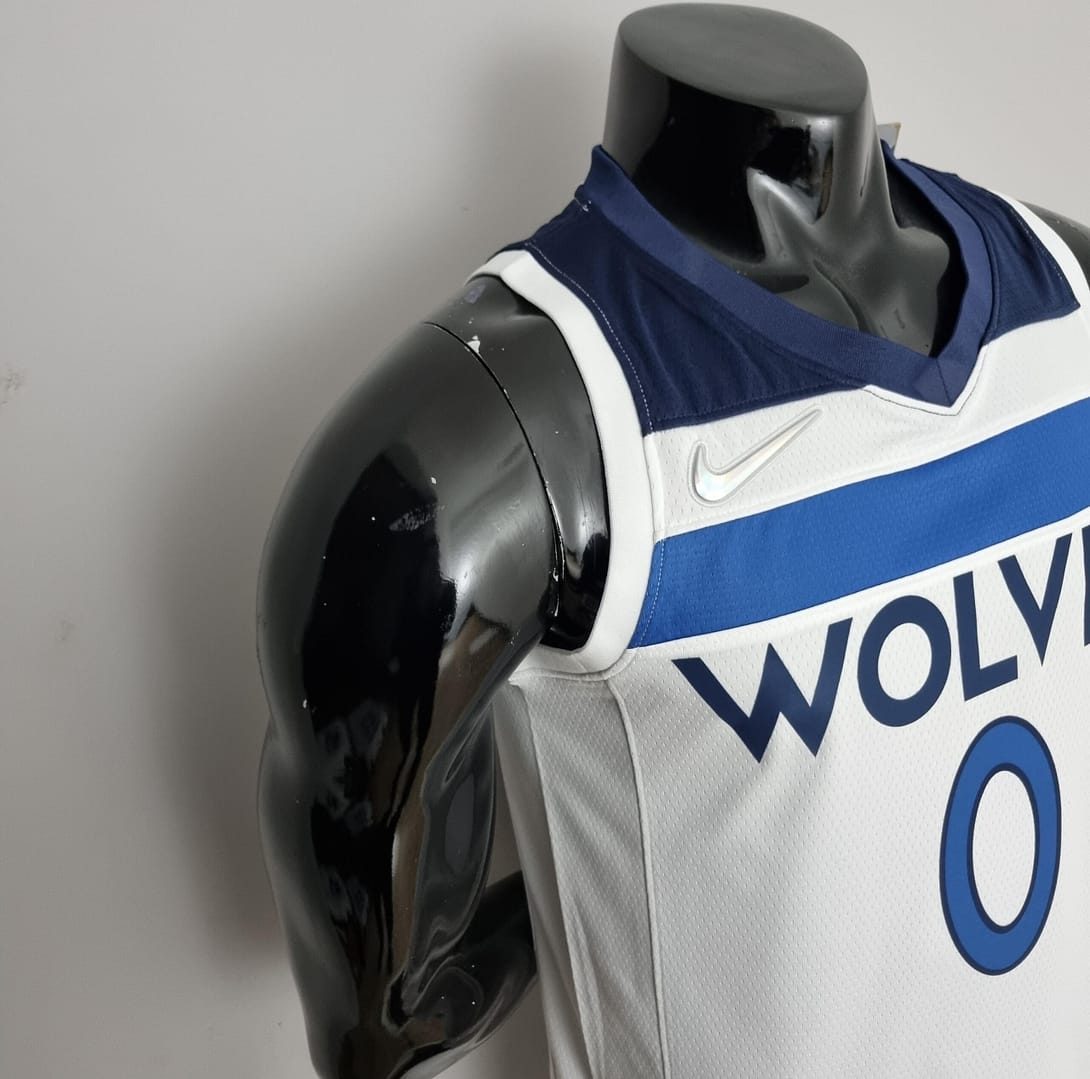 75th Anniversary Minnesota Timberwolves Russell #0 Royal White NBA Jersey - Image 5