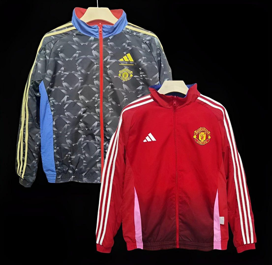 2024 Manchester Untied Black/Red Reversible Windbreaker