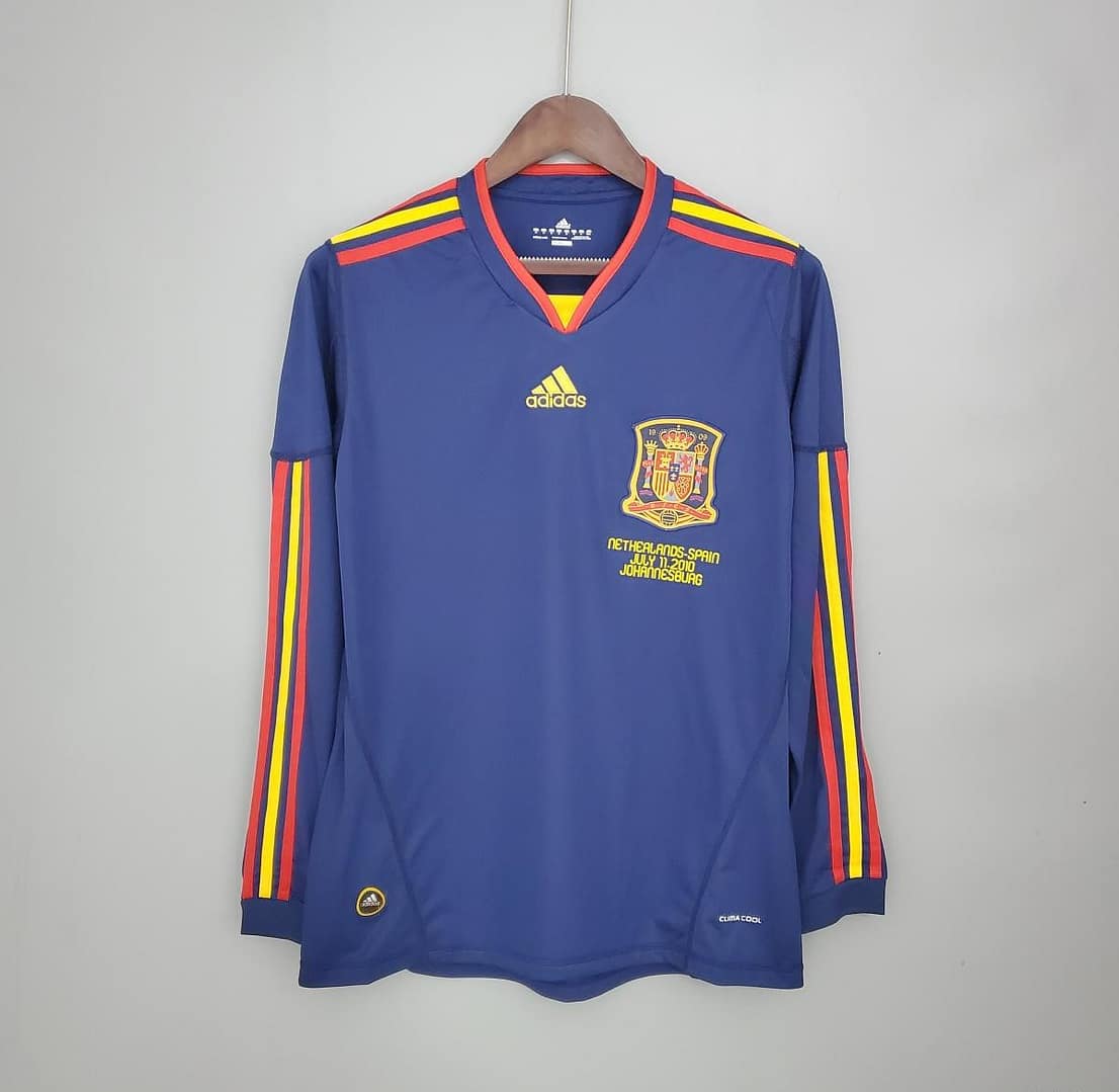 Retro long sleeve Spain 2010 away Soccer Jersey