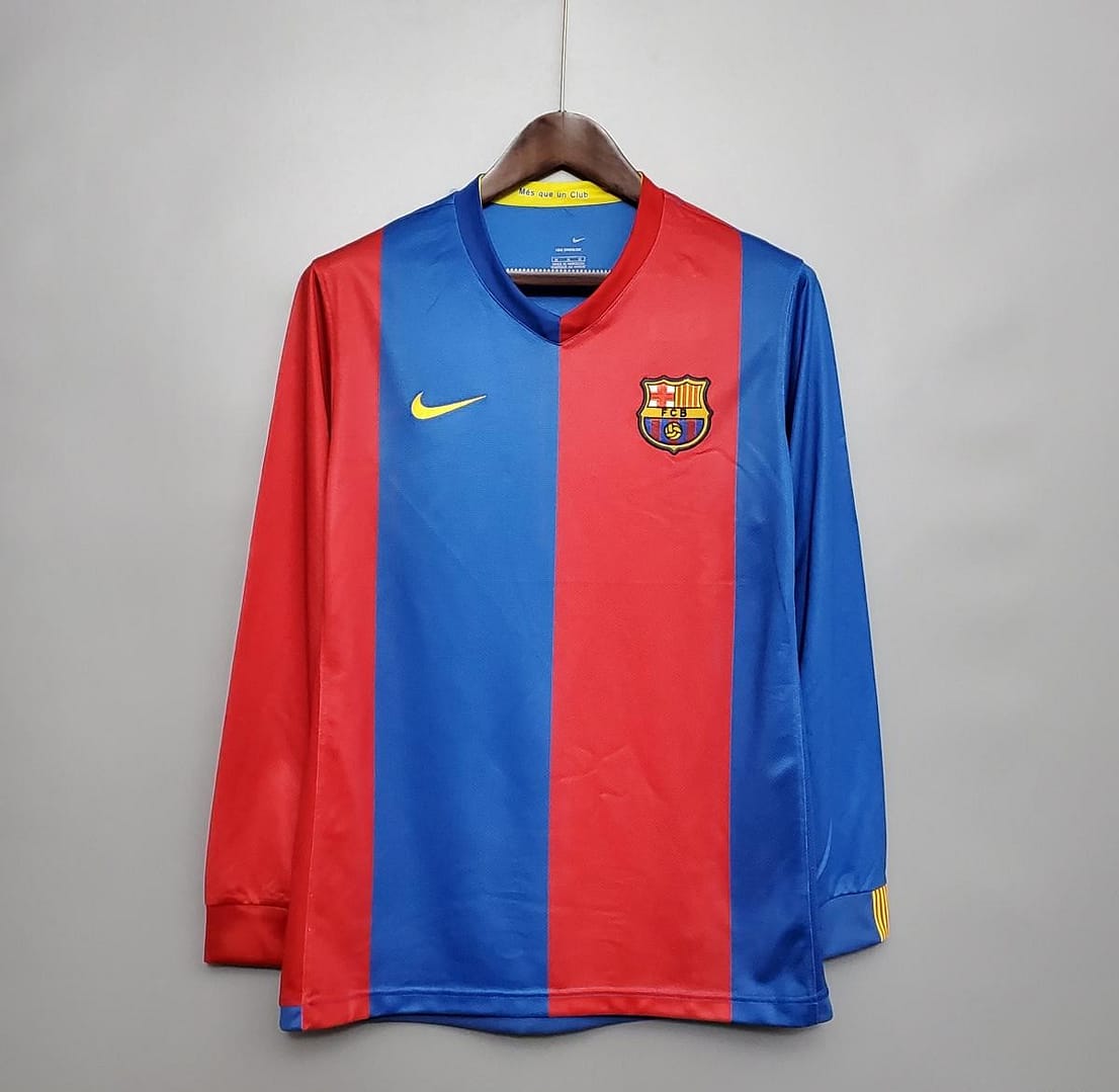Retro Barcelona 06/07 Long sleeve home Soccer Jersey