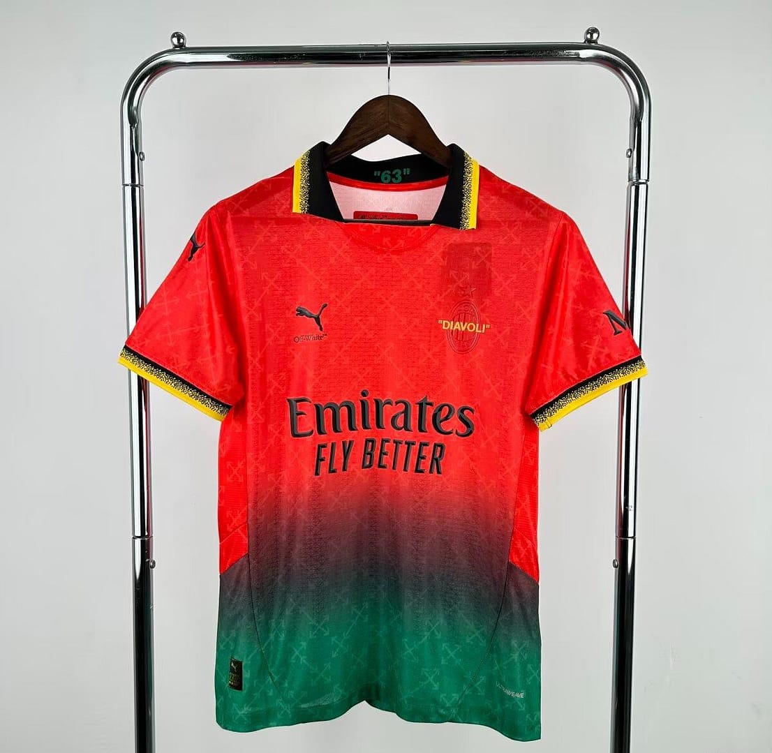 Player Version 25/26 AC Milan x OFFWHITE Red Special Jersey - Image 4