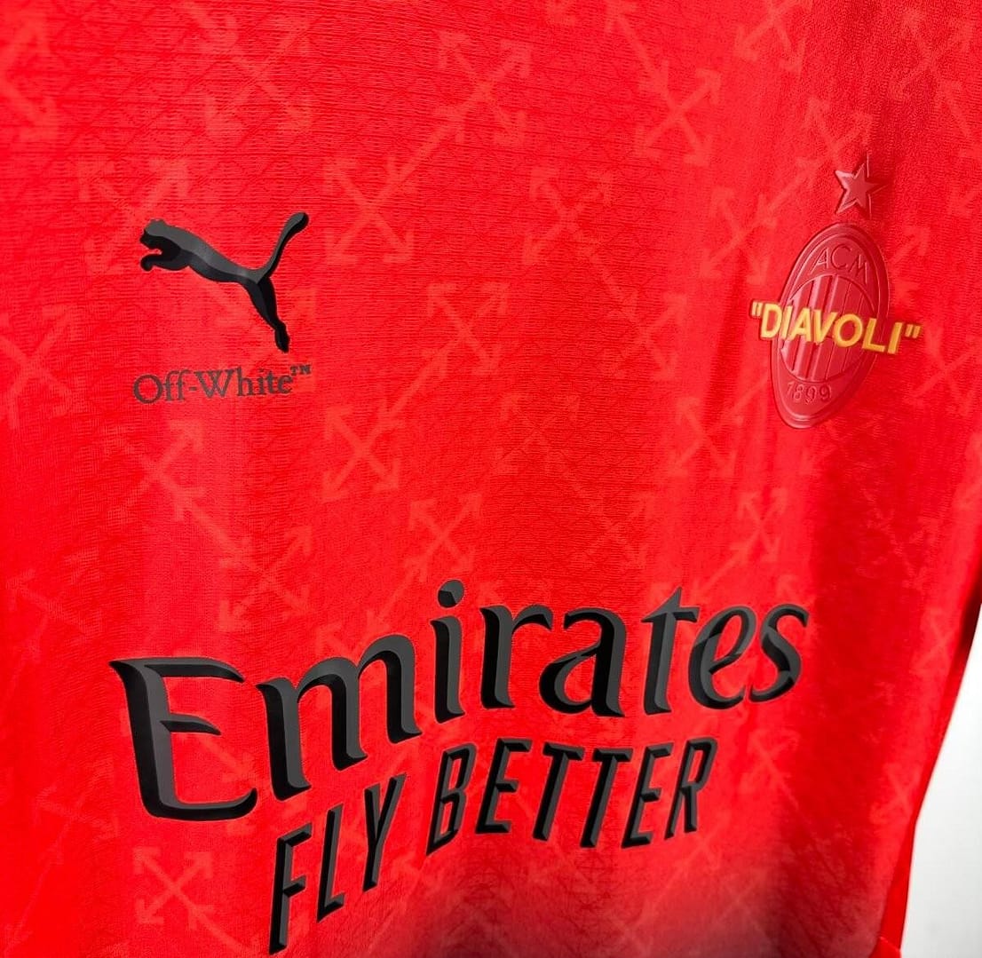 Player Version 25/26 AC Milan x OFFWHITE Red Special Jersey - Image 10