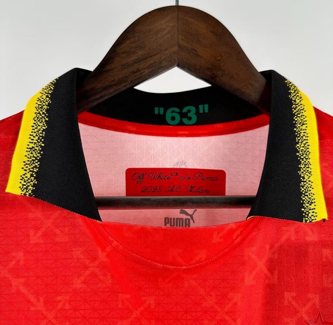 Player Version 25/26 AC Milan x OFFWHITE Red Special Jersey - Image 11