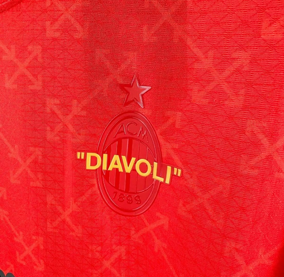 Player Version 25/26 AC Milan x OFFWHITE Red Special Jersey - Image 13