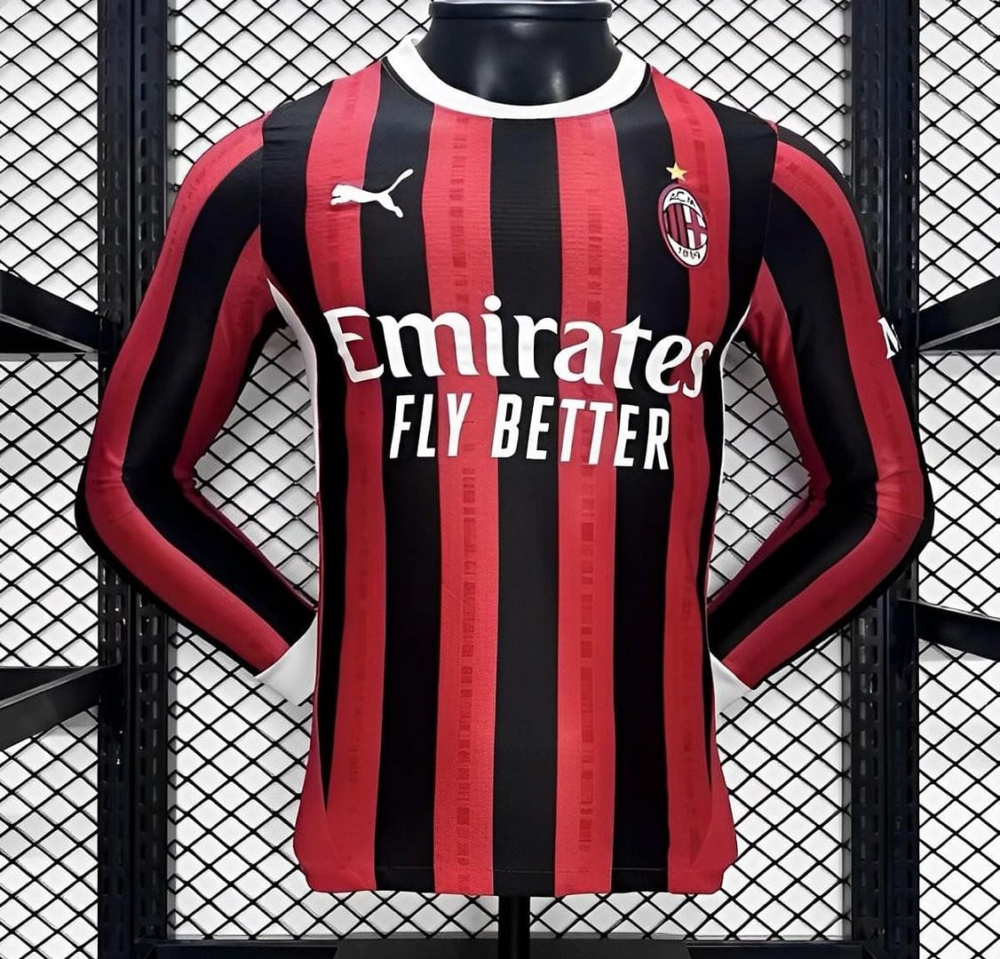 Player Version 24/25 AC Milan Home Long Sleeve Jersey