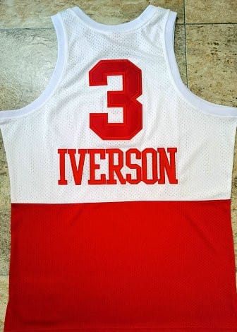 Men's Allen Iverson White And Red Retro Classic Team Jersey - Image 2