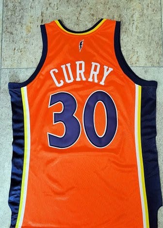 Men's Stephen Curry Orange Retro Classic Team Jersey - Image 8