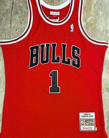 Men's Derrick Rose Red Retro Classic Team Jersey - Image 7