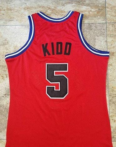 Men's Jason Kidd Red Retro Classic Team Jersey - Image 3