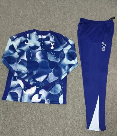 24/25 Kids Tottenham Hotspur Blue Camouflage Half Zipper Jacket+Long Pants - Image 2