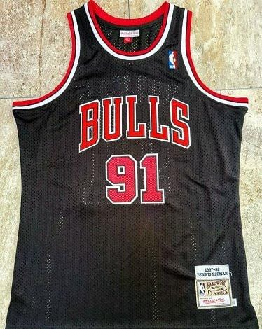 Men's Dennis Rodman Black Retro Classic Team Jersey - Image 2