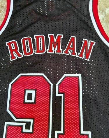 Men's Dennis Rodman Black Retro Classic Team Jersey - Image 7
