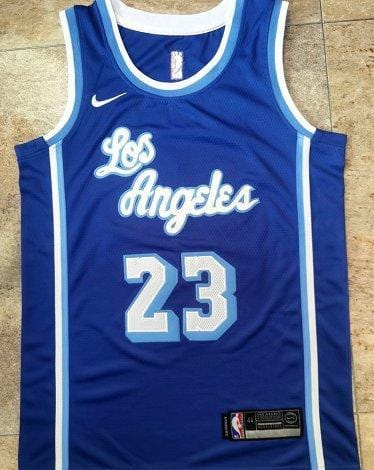 Men's LeBron James Blue Retro Classic Team Jersey - Image 2