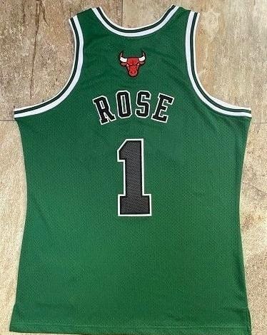 Men's Derrick Rose Green Retro Classic Team Jersey - Image 3