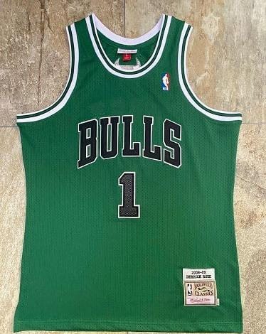 Men's Derrick Rose Green Retro Classic Team Jersey - Image 8