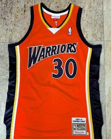 Men's Stephen Curry Orange Retro Classic Team Jersey - Image 4