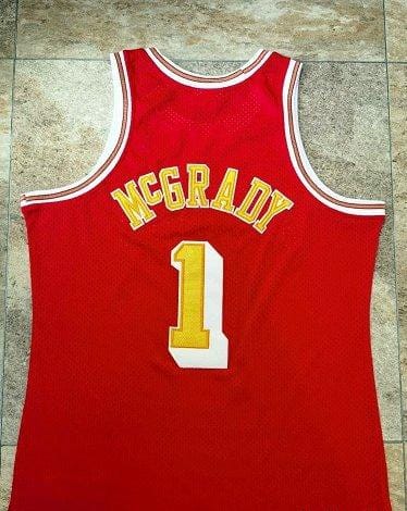 Men's Tracy McGrady Red Retro Classic Team Jersey - Image 7